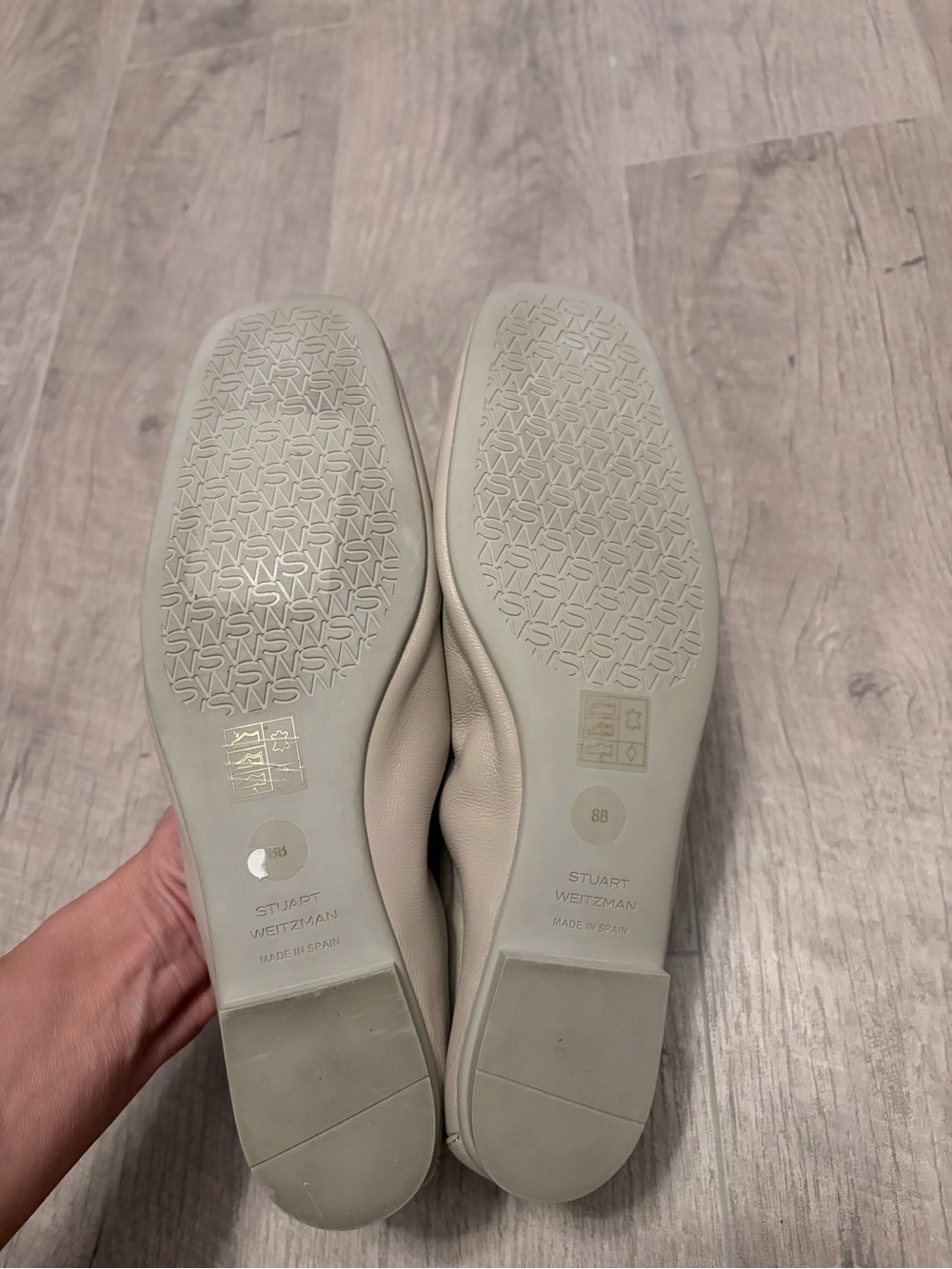 Stuart Weitzman Neutral Tan Leather Ballet Flats - Picture 6 of 6